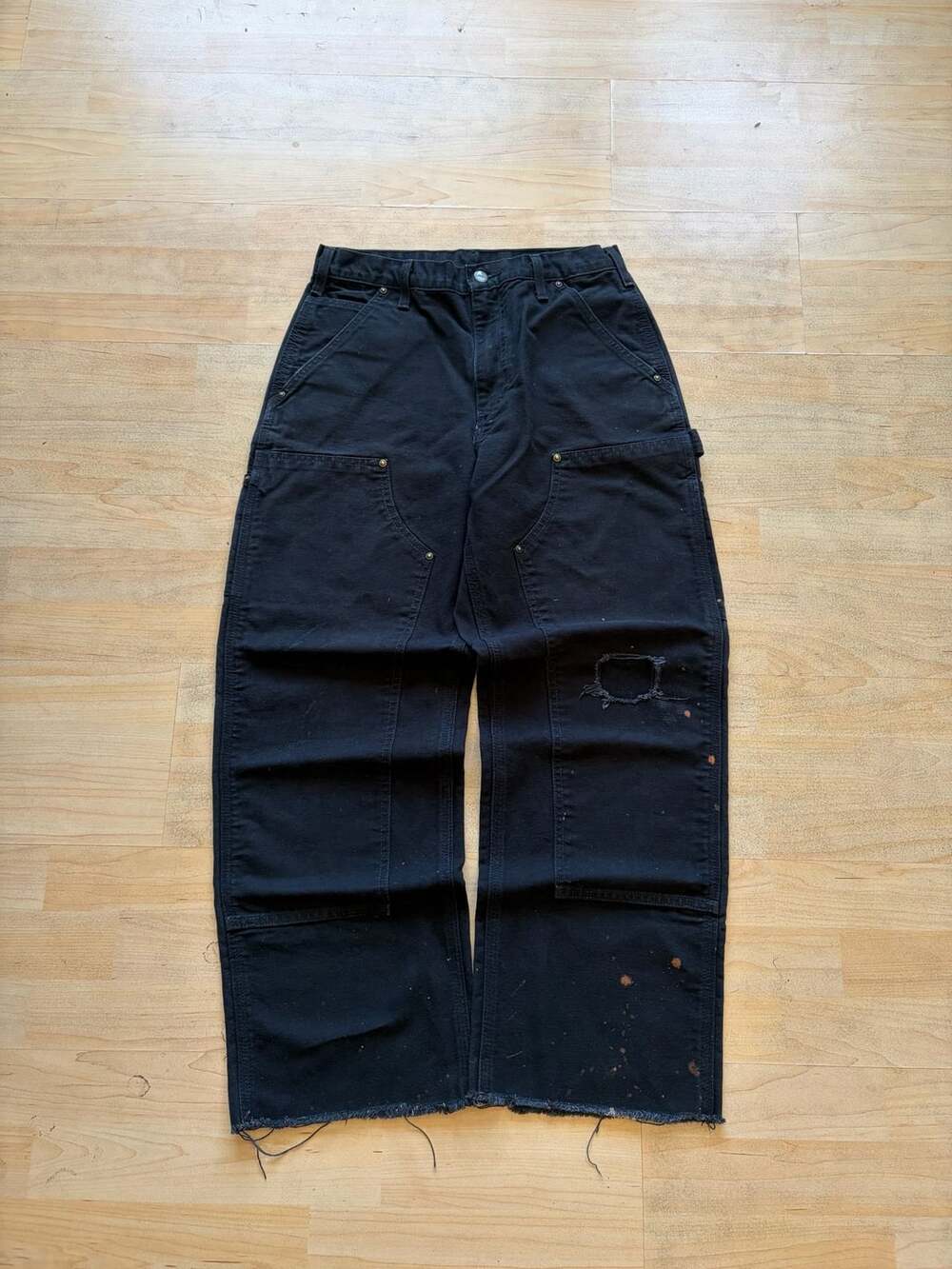 Carhartt Black Double Knee Canvas Carpenter Work Pants